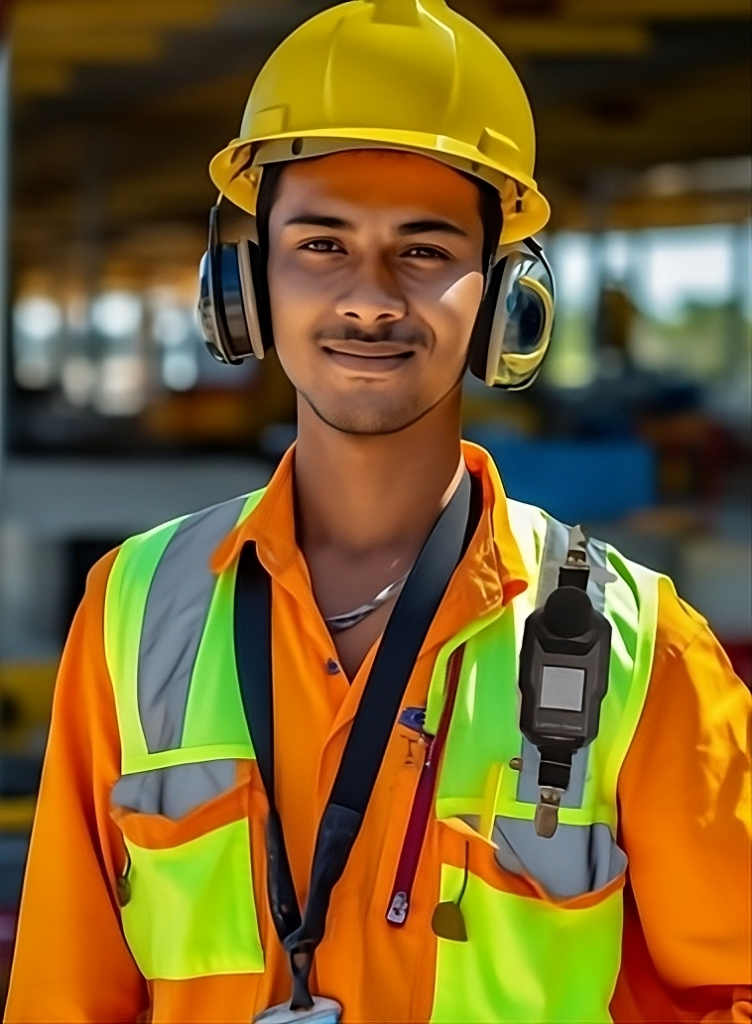 constructionworkers wear dosimeter